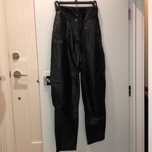 Vintage high waisted REAL leather pants